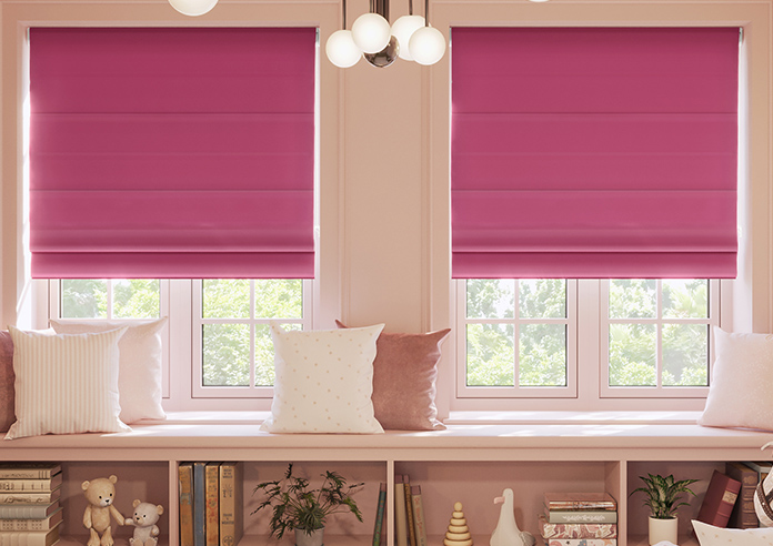 Ascot, Bright Pink - Motorised Roman Blind - Image 3